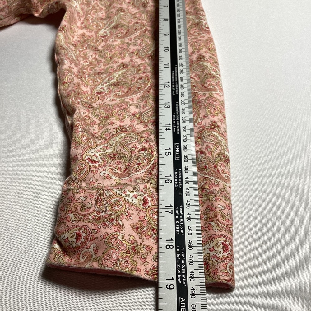 Chaps Paisley Button Down Shirt Womens Size Large Pink No Iron Long Sleeve Boho - Picture 10 of 10